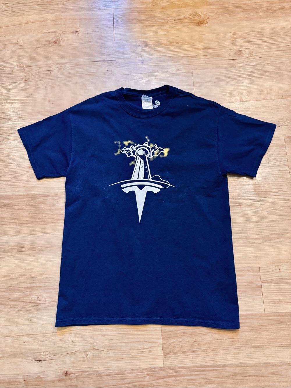 Navy Tesla Tower Graphic Tee